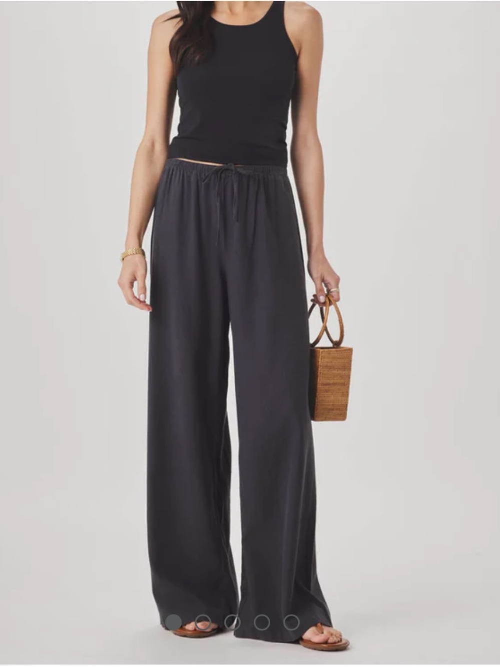 Splendid Black Wide-Leg Drawstring Pants